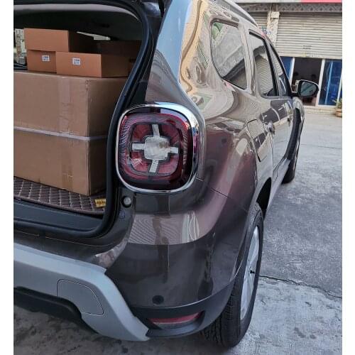Dacia Duster Accessories 2018-2020 2021 Renault Duster ABS Chrome Rear Tail Light Taillight Lamp Cover Trim 2p