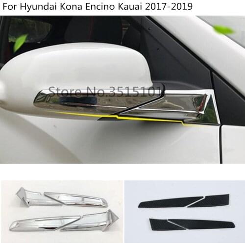 Car Body Back Rear View Rearview Side Mirror Stick Trim Frame Lamp Eyebrow For Hyundai Kona Encino Kauai 2017 2018 2019 2020