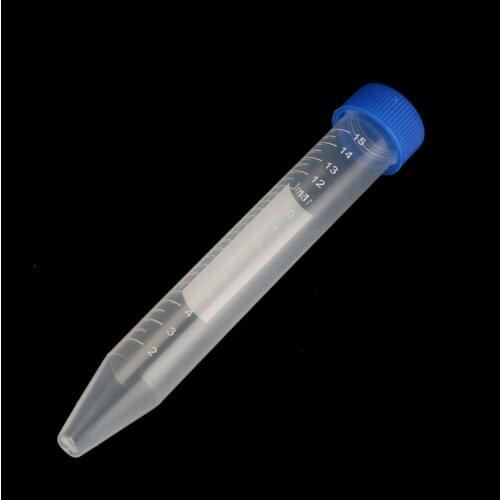 10Pcs 15ml Transparent Screw Cap Cone Bottom Centrifugal Tube with Scale Free-standing Centrifuge Tube Laboratory Vial Container