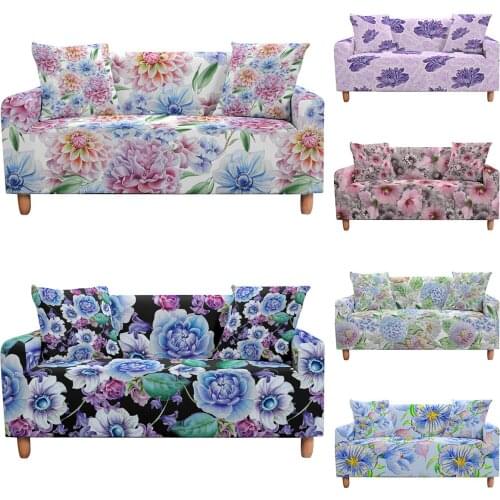 Flowers Pattern Sofa Cover Elastic All-inclusive Couch Case For Living Room Stretch L-Shape Sofa Slipcovers Chair Proctor Case