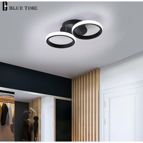 Black Frame Led Aisle Ceiling Lights for Living Room Bedroom Corridor Aisle Porch Entrance Hall Balcony Lighting Ceiling Lamps