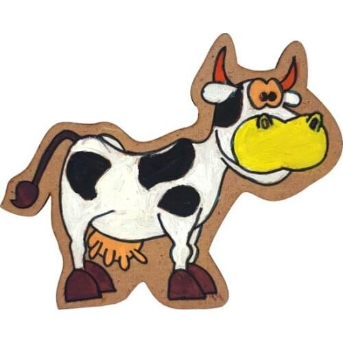 Can be painted Wooden Animal Figure-Cute Cow paintable decorative objects декоративные предметы под роспись
