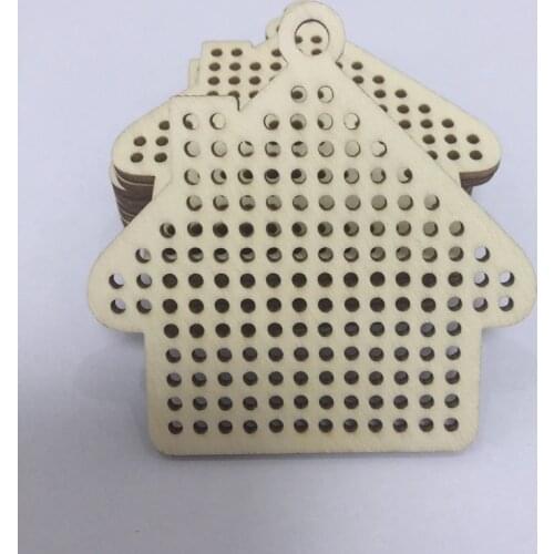 House cutout shape laser cut unfinished wood christmas crafts gift tags blank cross stitch wood christmas embroidery homemade