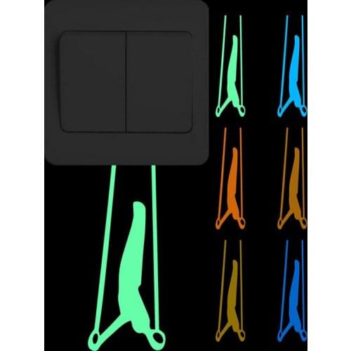 Gymnast Man Light Switch Sticker Luminous Sport Wall Decal Kids Room DIY Decoration Glow in the Dark Sticker Children Home Decor