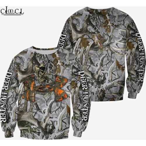 HX Drop Shipping Deer Hunting Camo 3D All Over Printed Mens Hoodie Harajuku Fashion Sweatshirt Unisex Casual Jacket Pullover