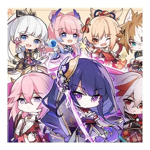 Game Genshin Impact Baal Raiden Shogun Yae Gorou Kokomi Keychain Acrylic Stand Model Plate Keyring Cosplay Pendant Toy Gift