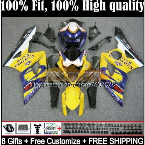 Injection For SUZUKI GSXR-1000 GSXR1000 GSX R1000 K5 12CL.20 GSX-R1000 05 06 GSXR 1000 1000CC CC 2005 2006 Fairing yellow blue