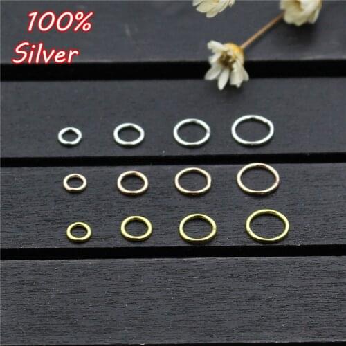 20pcs 100% 925 Sterling Silver Color DIY Bracelet Accessories Hollow Round Ring Jump Ring Connection Buckle Making For Jewelry