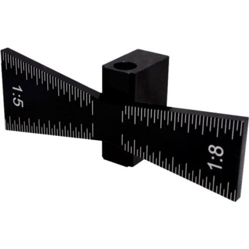 Swallow Tail Dovetail Marker Aluminum Alloy Hand Cut Wood Joints Meter Guide Tool with Scale Template Size 1: 5 and 1: 8