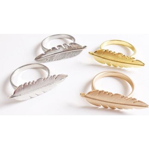 Metal leaf napkin buckle feather napkin ring European napkin ring