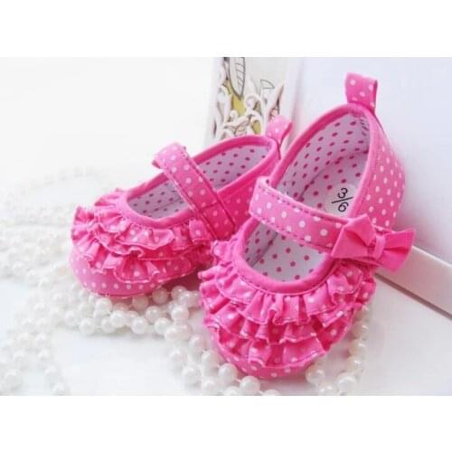 Cute 1pair Polka dot antislip Baby Girl shoes Brand First Walkers,Toddler/Infant/Newborn Bed shoes+age 3-15M