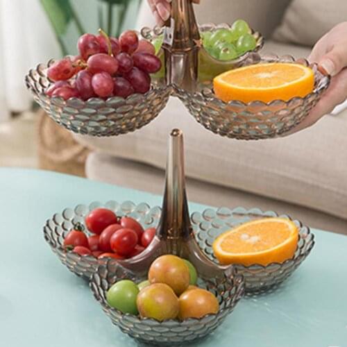 European Stacked Storage Tray Multi-layer Plastic Plate Dried Fruit Storage Plate Jewelry Snacks Tray Storage Rack Organizer