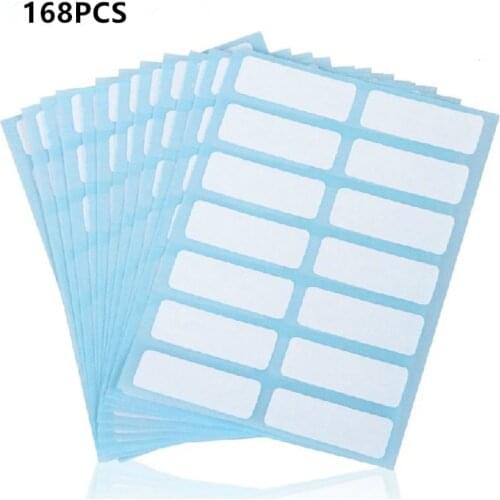 168pcs 12 Sheets/pack 13x38mm Paper Self Adhesive Sticky White Label Name Stickers Blank Note Label Bar DIY Stationery Sticker
