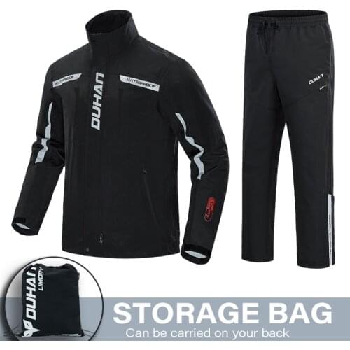 DUHAN Raincoat Hight Waterproof Motorcycle Jacket Pants Split Riding Protective Motorcycle Clothing With Raincoat Foldable