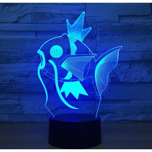 Fish 3d Night Light Baby Beside Lamp Remote Control Adjustable 7 Color USB Cable Smart Touch LED Desk Table Lamp Birthday Gift