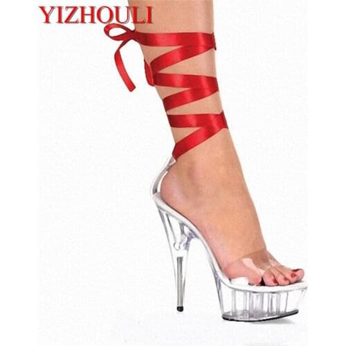 The new banquet runway 15 cm hollow out sandals high heel sandals Thick bottom waterproof Taiwan