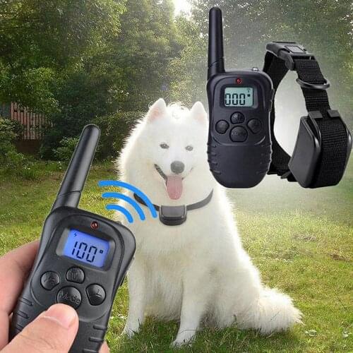 300M Pet Dog Anti Bark Training Collar with LCD Display Shock Control Waterproof Stop Barking Dog Training Equipment