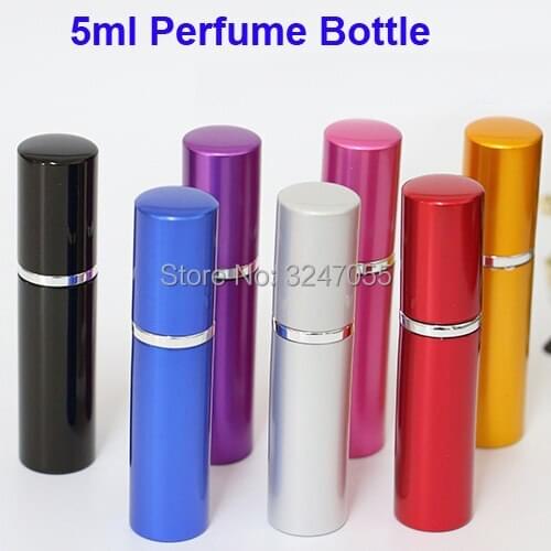 5ML 10/30/50/100pcs Aluminu Portable Traveler Perfume Refillable Colored Bottle,Metal Beauty Makeup Empty Perfume Spray Atomizer