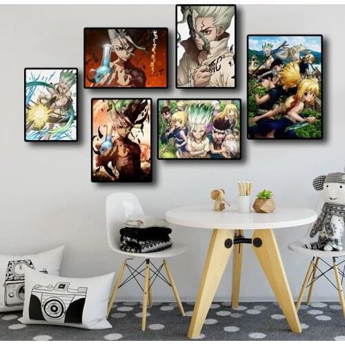 Adventure Fantasy Anime Senku Ishigami Japan Comics Picture Quality Canvas Painting Posters Kids Room Living Wall Art Home Decor