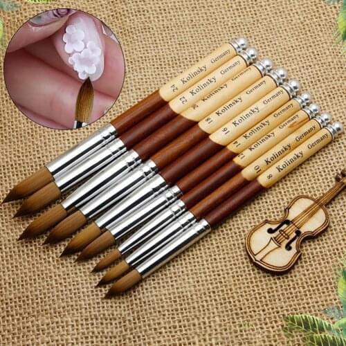 Nylon Nail Brush Oval Crimped Shaped Nail Painting Pen UV Gel Polish Brush Wood Handle Pro Manicure Powder Brush Salon Tools