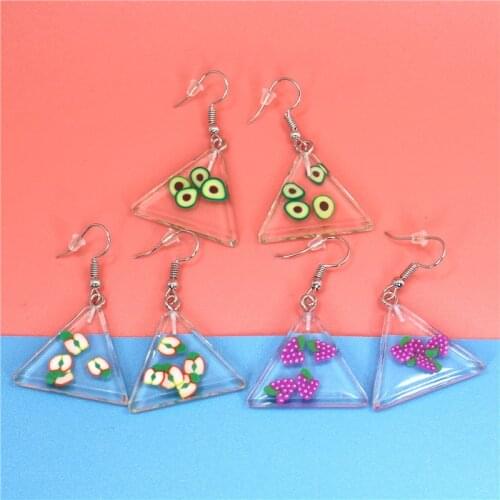 New Acrylic Fruit Candy Avocado Strawberry Apple Drop Earrings Jewelry For Girls Women Children Birthday Lovely Gift