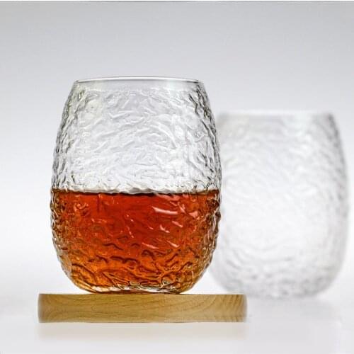 Japanese-style Hammer Whisky Glass Brandy Snifter Silkworm Cocoon Artistic Wine Glass Old Fashioned Whiskey Tumbler Chivas Cup