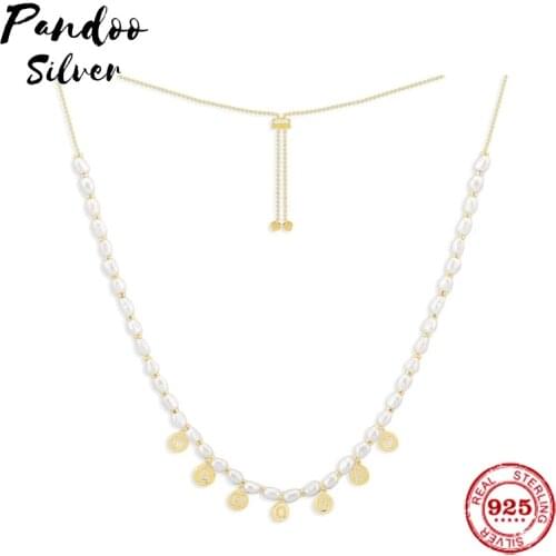 High Quality S925 Sterling Silver Jewelry 1:1 Copy,Yellow Silver AMOUR Adjustable Necklace With Pearls For Women Party GiFT
