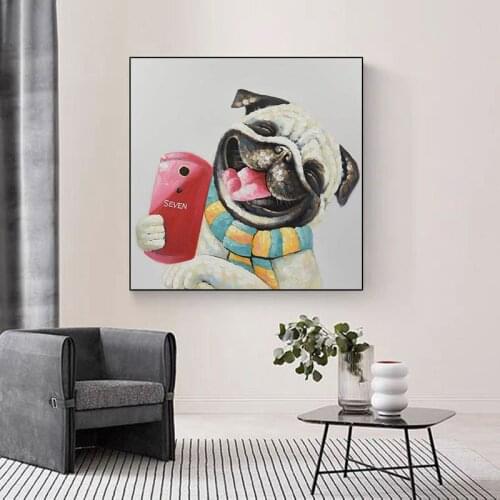 Wall Art High Quality Paintings for Kids Room Decorative Cartoon Pet Dog Oil Painting Wall Decor Canvas Lovely Cartoon Picture