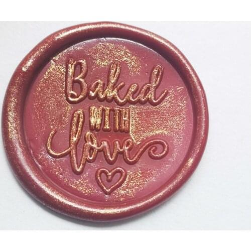 Baked with love brass stamp,Cake bread wax seal sramp DIY Ancient Seal Retro Stamp,Personalized Wax Sealing Exquisite Paint