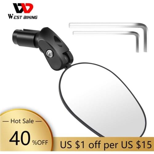 WEST BIKING 2/1PCS Bicycle Rear View Mirror 360 Adjustable HD Wide Range Cycling Rear View MTB Road Bicycle Handlebar Mirrors