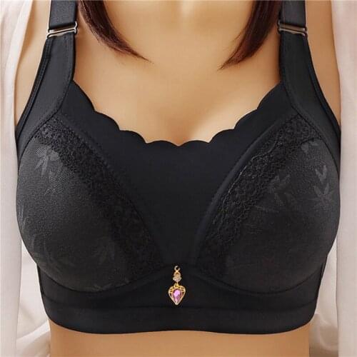 Women Fashion Wire Free Large Size Underwear Thin Bra Ladies Comfortable Solid Color Gathered Every Day Bra
