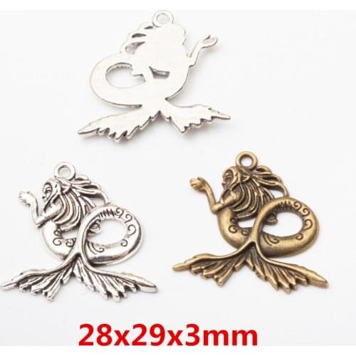 10pcs vintage Mermaid charms fit for Pendant European Style DIY jewelry findings 5883