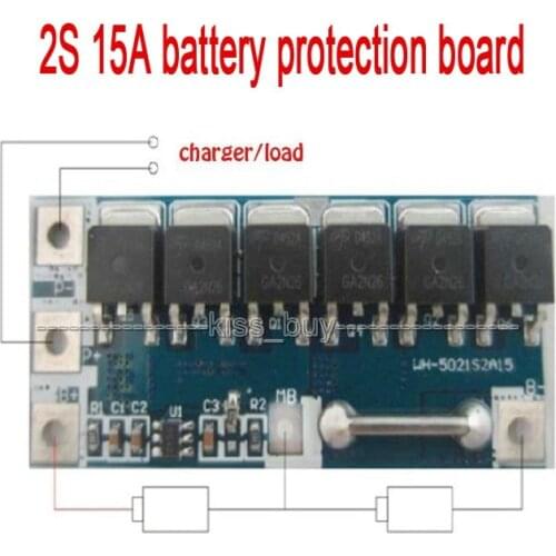 2S 15A 18650 Li-ion 7.2V 7.4v lithium BMS PCM battery protection board