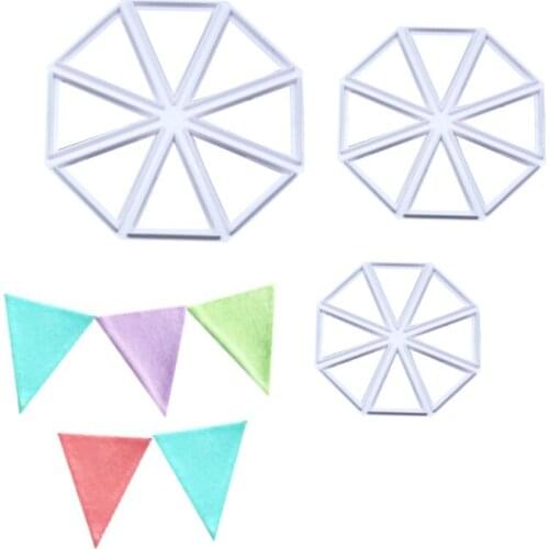 3pcs/set Triangle Flag Cutter Mold Cake Sugarcraft Fondant Cake Decorating Christmas Cake Decorating Tools Kitchen Accessories