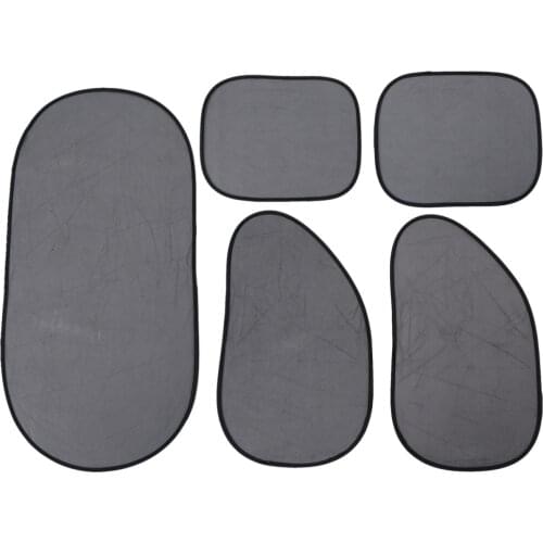 5pcs Foldable Mesh Car Rear Right Left Side Windscreen Cover Car Sunshade Window Suction Cup Sun Visors Shade Sunshade Mesh Cove