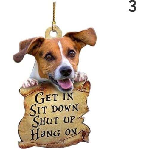 Auto Accessory Puppy Ornament Get In Sit Down Shut Up Animal Two Sided French Bulldog Lover Gifts For Funny Car Hanging Decor