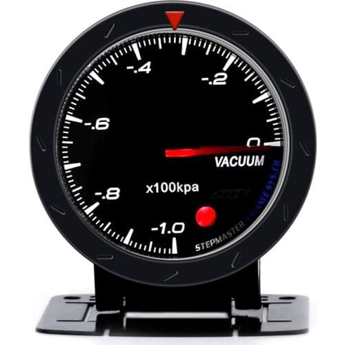 60MM Racing Auto Vacuum Gauge Meter Black Face With White Lighting Car Vacuum meter with sensor