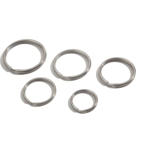 10pcs/lot Stainless Steel Hole Key Ring Key Chain 20/25/28/30/35mm Women Steel Round Split Cute Keychain Gifts for Men