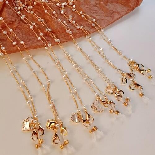 New Love Mask Chain Glasses Chain for Women Lanyard Butterfly Golden Letters Hanging Neck Straps Cords Eyeglasses Accessories