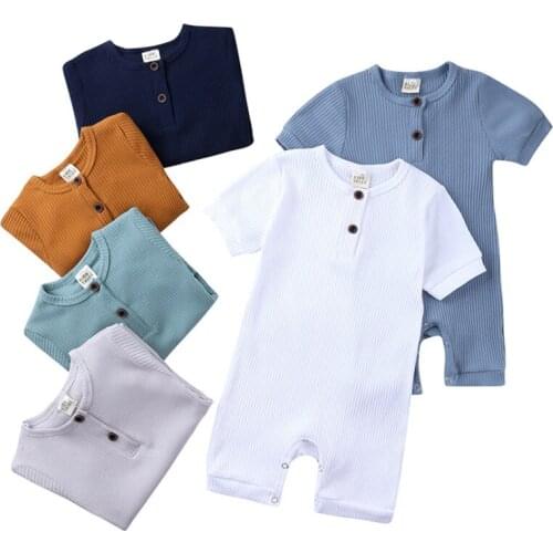 Baby Boys Girls Romper Cotton Kids Short Sleeve Underwear Jumpsuit Infant Clothing Child Autumn Newborn Baby Clothes Pajamas