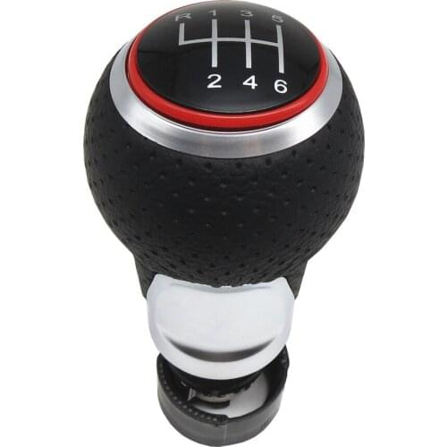 FaroeChi MT Gear Shift Knob R123456 For Audi A4 S4 B8 8K A5 8T Q5 8R S Line 07-15 Manual Leather Red Line R 1 2 3 4 5 6