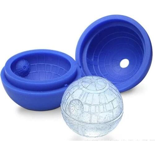 Ice Mold Silicone Ice Cube Tray Mould Shape Ball Blue Wars Death Star Round Ball Ice Cube Mold Tray Desert Sphere Mould Barware