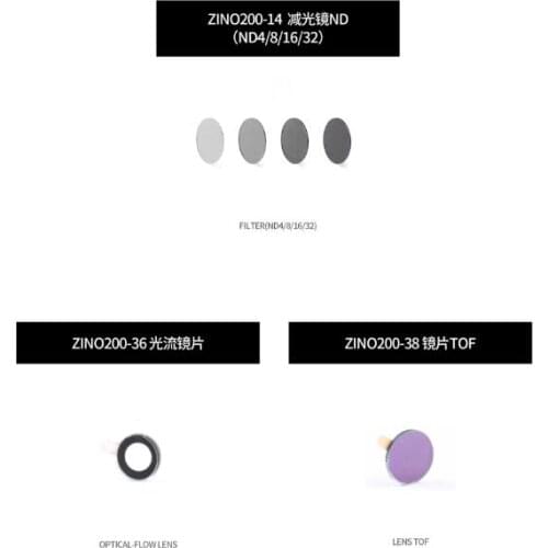 Hubsan Zino 2 Zino2 RC Drone Quadcopter Spare Parts ZINO200-14 ZINO200-36 ZINO200-38 Filter ND lens TOF Optical flow lens