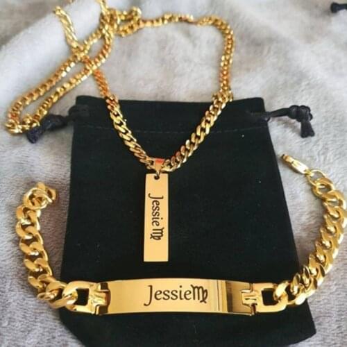 Customized Fashion Stainless Steel Nameplate Necklace Personalized Letter Gold Name Choker Necklace Pendant Nameplate Gift