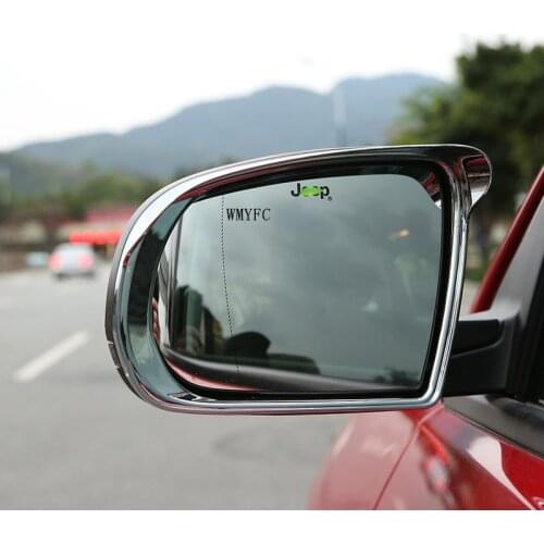 ABS Chrome Rear View Mirror Rainshield Visor Cover Rain Eyebrow Rainproof Frame Trim For Jeep compass 2th 2017 - 2020