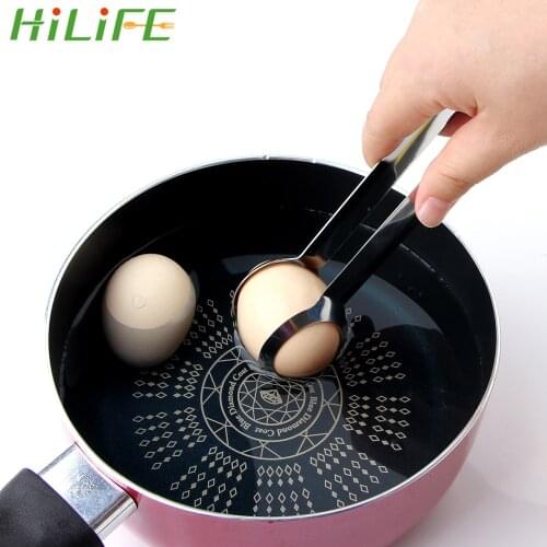 HILIFE Creative Egg Tong Stainless Steel Clip Egg Potato Clip Food Dessert Pick Cake Salad Serving BBQ Tongs Kitchen Accessories