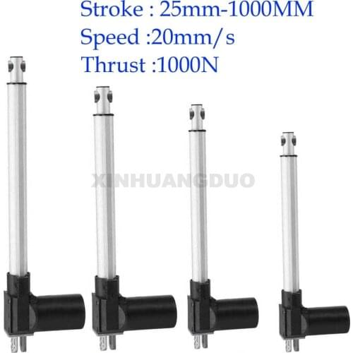 12V 24V 25mm-1000mm 20mm/s Aluminum Linear Actuator Motor Door Opener Heavy Bracket Lift thrust 1000N/100KG tv lift