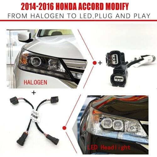 CZMOD Car Headlight Modification upgrade Transfer Wire Harness Headlamp Modify For Honda 2014-2016 ACCORD Car Accessories