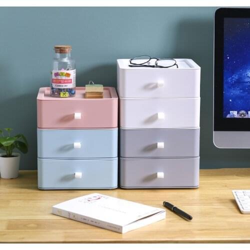 Desktop Stackable Organizer Drawer Office Accessories Storage Box Makeup Organizing Container Masks Lipsticks Bathroom Storage