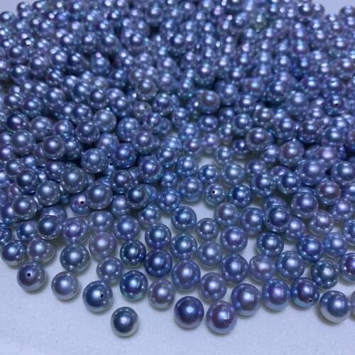 Wholesale Real 6-7mm Salty water South sea Loose Round Shape Pearls DIY Necklace Earrings Bracelet Ring Brooch Accessory